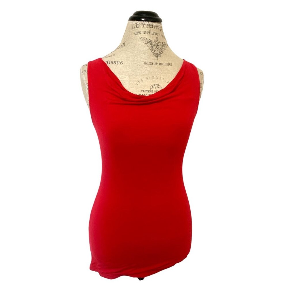 Red Tank Top with Back Rhinestone Detail
